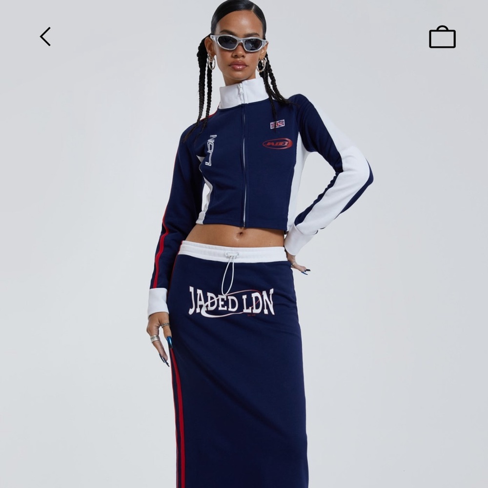 Jaded London set with Blueprint Track Jacket and Jersey Maxi Skirt